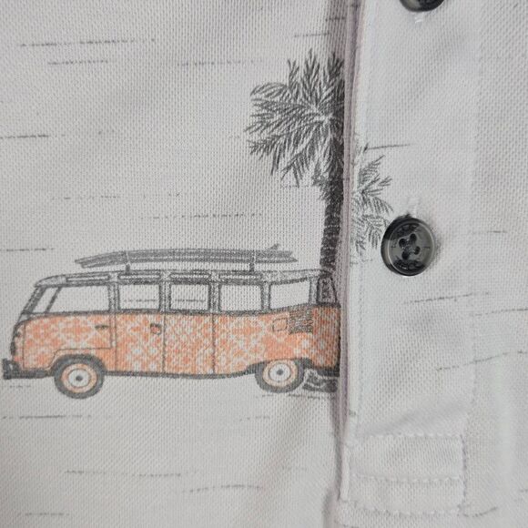 Travis Mathew Polo Shirt Men’s Size 2xl White VW Bus Summer Desert - Picture 4 of 11